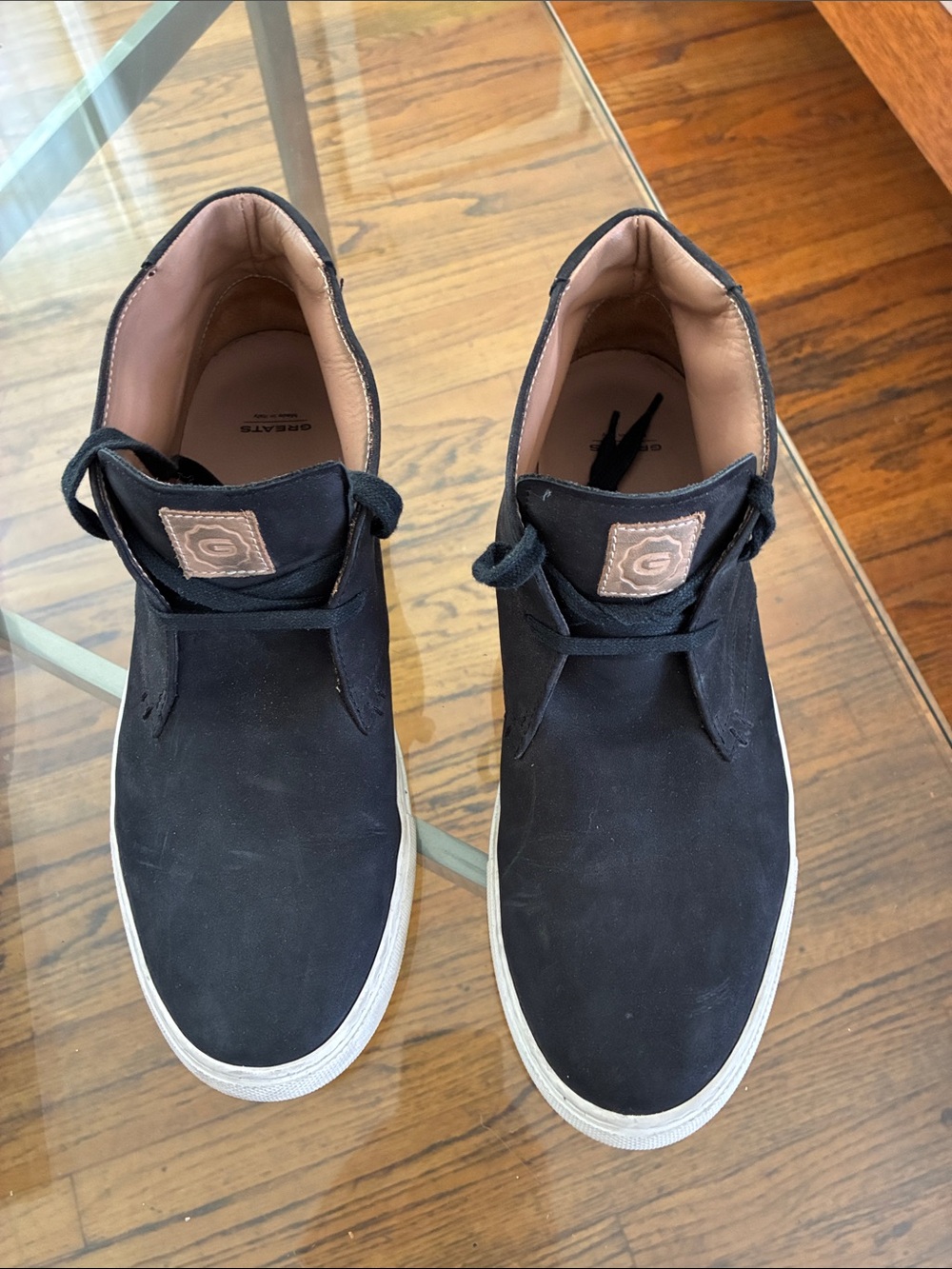 Greats Black Mid-Top Suede Casual Sneakers Size 11.5